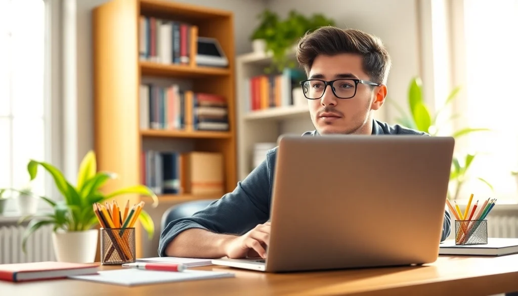 Creator optimizing payment links for content creators in a vibrant home office setting.