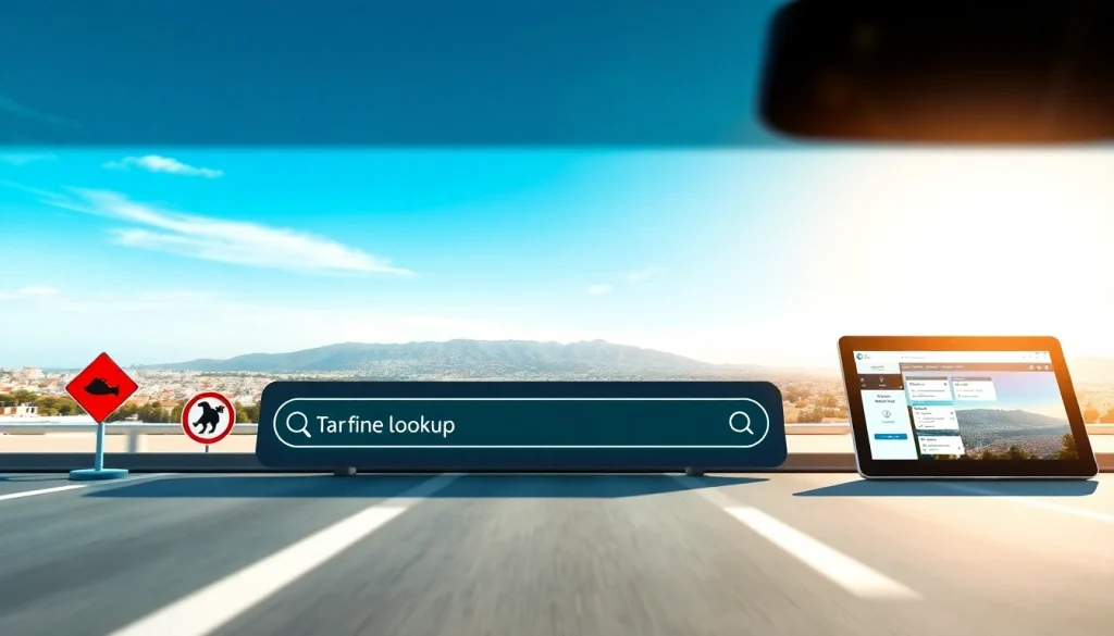 Visit https://finecheck.cy to access the Cyprus traffic fine lookup service, featuring a modern interface design.