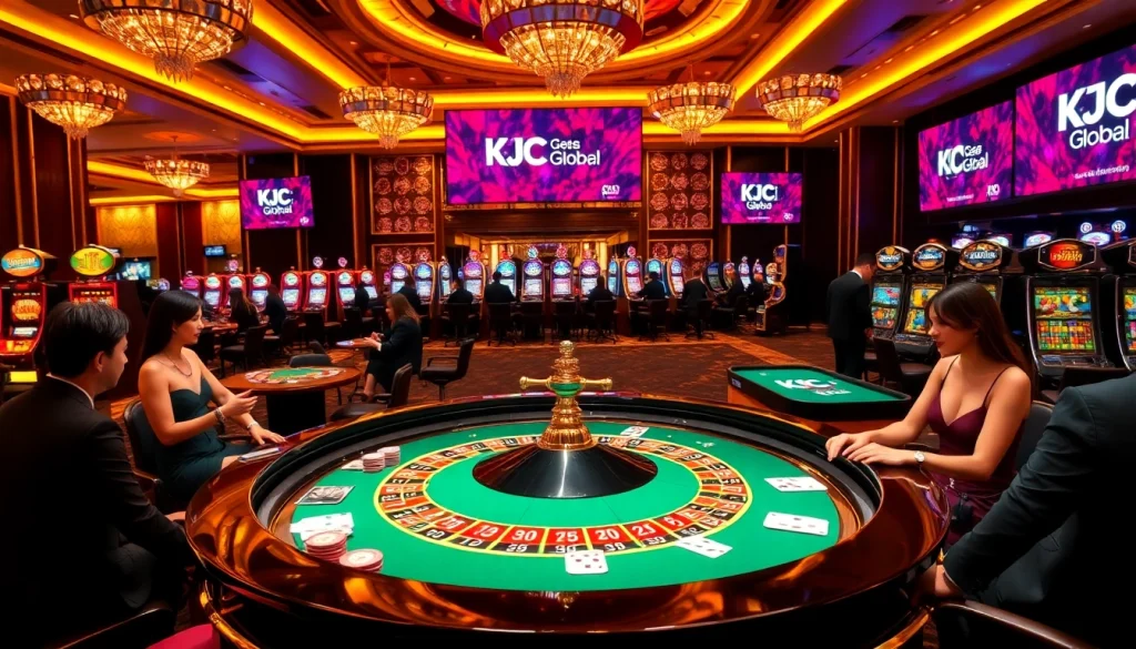 Experience the excitement of gaming at KJC Global's upscale casino with vibrant roulette and poker.