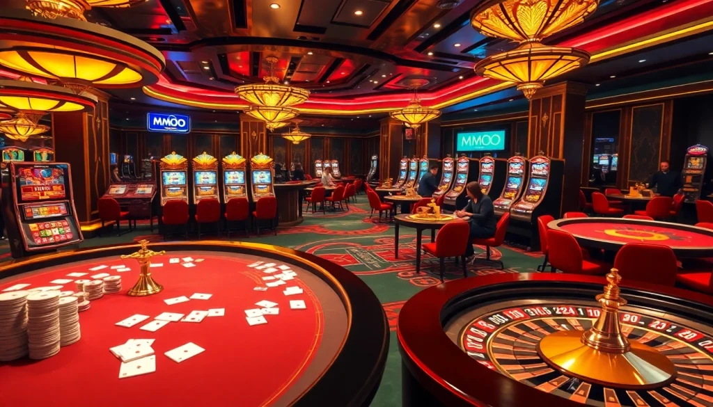 Experience the excitement at MMOO casino with dynamic tables and vibrant gaming atmosphere.