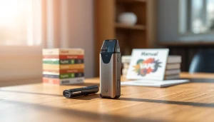 Pod kit showcasing sleek design and premium flavors in a stylish setting.