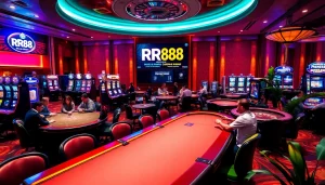 Engage with exciting gambling at RR88 featuring vibrant casino tables and slot machines.