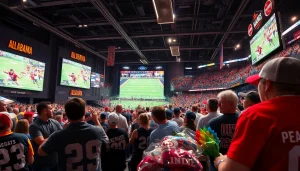 Engaging sports betting in Alabama scene with fans enjoying live games and excitement.