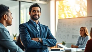 Engaging business coach near me leading a successful interactive session in a bright office.