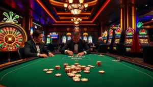 Experience the thrill of gaming at BL555 with an elegant poker scene and vibrant casino atmosphere.