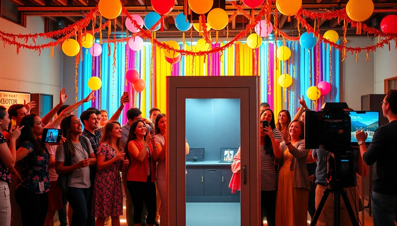 Rent a Photo Booth at a lively event with guests enjoying memorable moments.