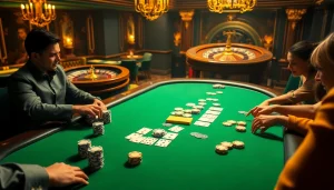 Engage in thrilling poker action at https://669bett.com.br/ with vibrant chips and an elegant table.