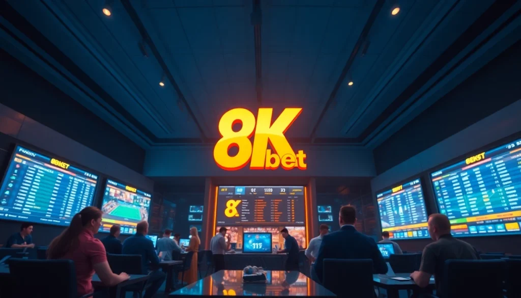 Dynamic 8Kbet online betting platform interface showcasing live sports.
