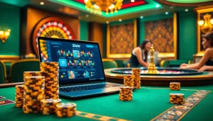 32win players placing bets excitedly at a luxurious online casino table with vibrant roulette.