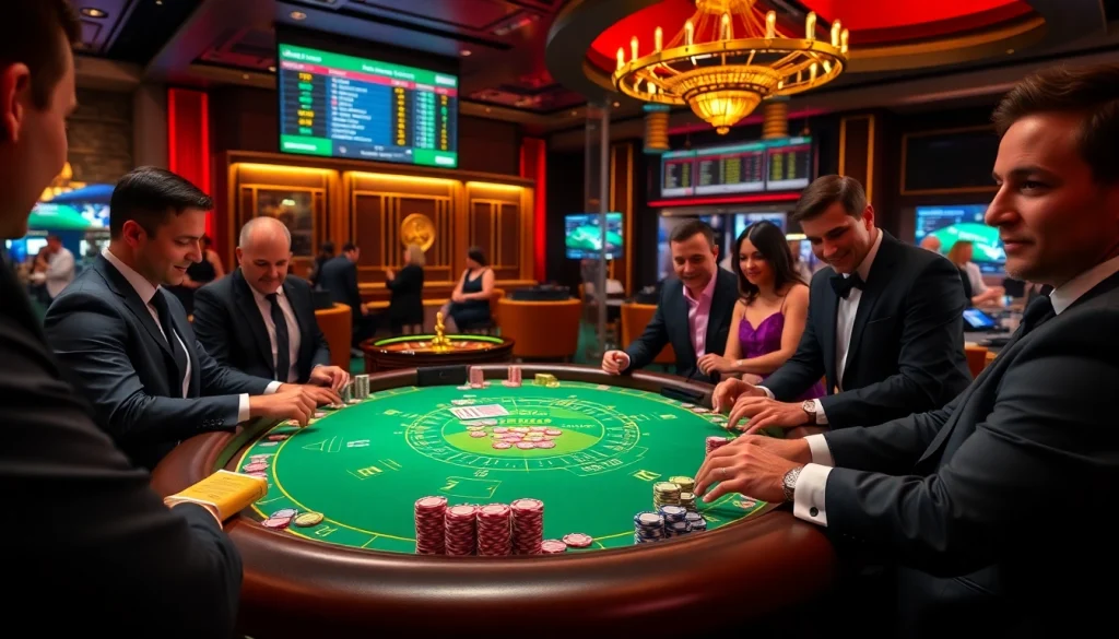 Betsson engaging poker action with colorful chips and players at an exciting casino table.