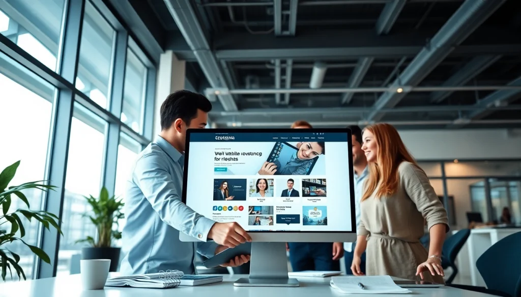 Innovative team collaborating on Thiết kế website for a professional online presence.