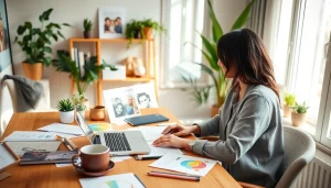 Explore tips and insights from https://giveaways4mom.com in a vibrant home office setting.