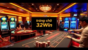 Engaging players at the Trang chủ 32Win casino table, showcasing excitement and luxury in gambling.