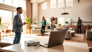 Engage in real estate with a professional showcasing modern home interiors.