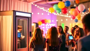 Capture joyful moments with our Rent a Photo Booth filled with vibrant colors and happy guests.