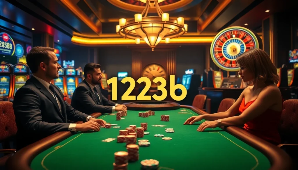 Play a thrilling poker game at 123b, featuring high-stakes chips and professional players.