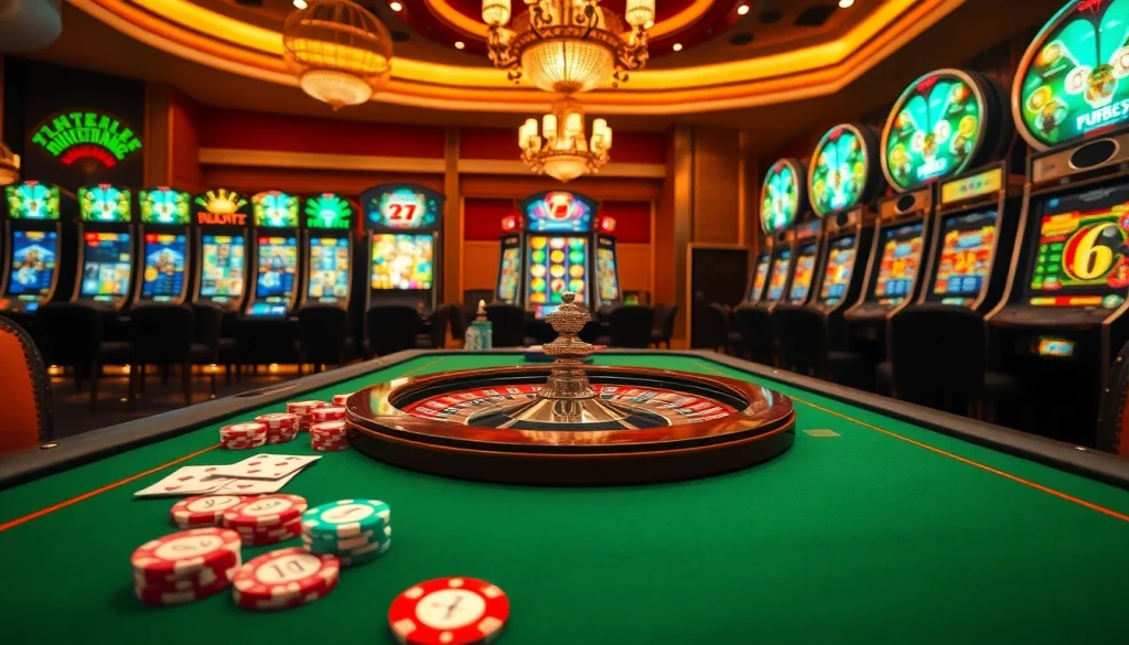 Experience VN88's thrilling casino action with vibrant poker chips and elegant gaming tables.