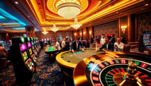 Engaging gamblers at https://ok365a.biz/ with excitement around a vibrant casino table.