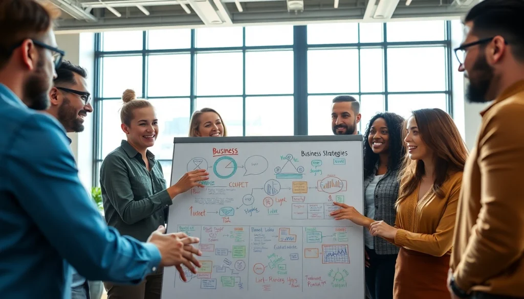 Team brainstorming innovative Business strategies in an energetic and productive meeting.
