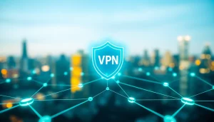 Visual representation of a vpn symbolizing security and privacy in a digital network environment.