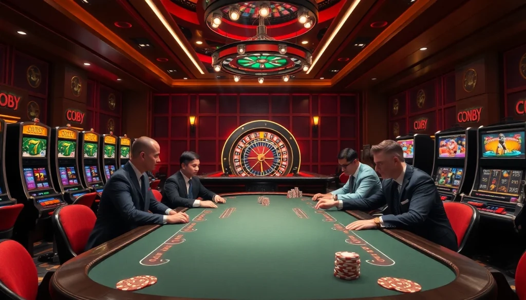 Engaged players at a luxurious poker table, representing the excitement of jun88.com gambling experience.