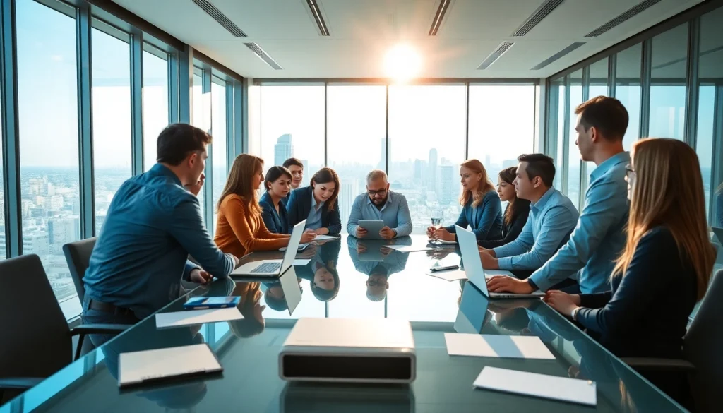 Engaged professionals collaborating at https://oresundbusinessmeeting.se in a modern conference setting.