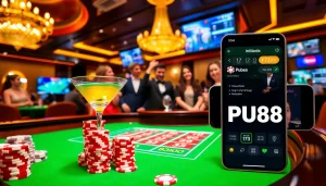 Experience the excitement of gambling with link PU88 at this vibrant casino setup.