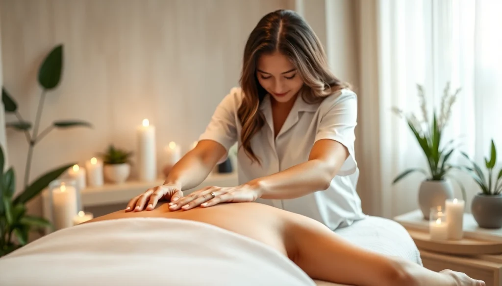 여성전용마사지 전문가가 편안한 환경에서 고객에게 힐링을 제공하는 모습