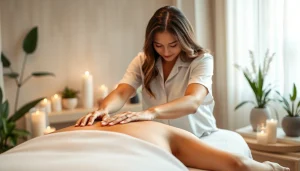 여성전용마사지 전문가가 편안한 환경에서 고객에게 힐링을 제공하는 모습