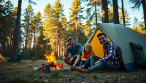 Experience the thrill of adventure with https://fernweh-abenteuer.de as a family enjoying a camping trip.