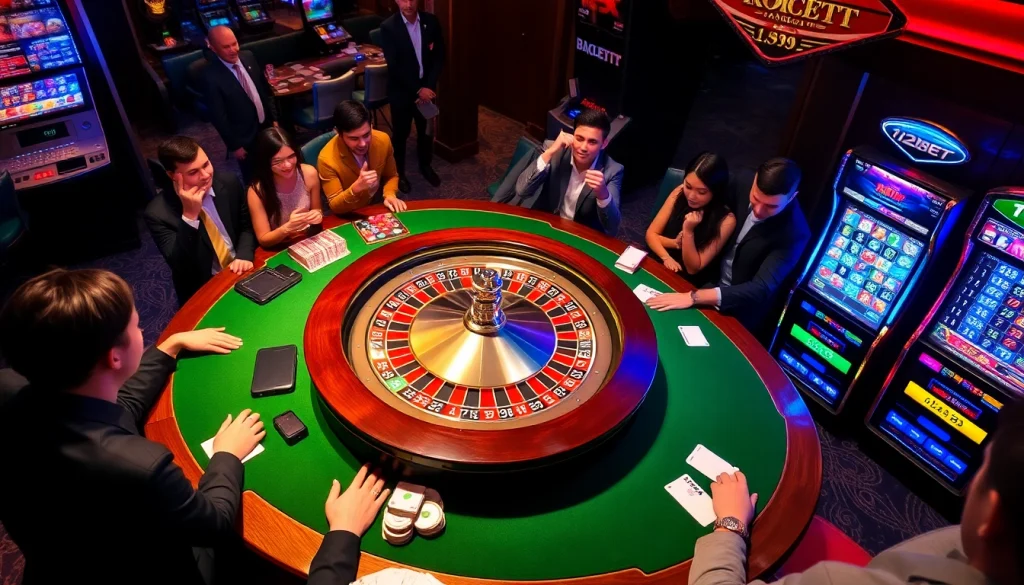 Engaged players enjoying a thrilling roulette game at the 12bet online casino.