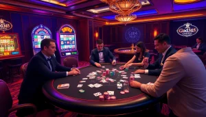 Experience the thrill of winning at God345 casino with vibrant poker tables and lively gameplay.