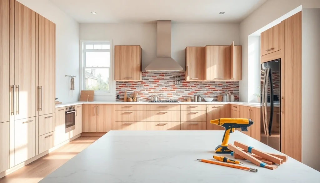 Transform your space with this home renovation example, showcasing a modern kitchen filled with natural light.