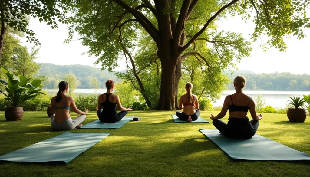 orbitnix.com의 요가 세션이 진행되는 평화로운 웰니스 리트리트 모습