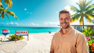 Belize Real Estate Agent Dustin Rennie at a beachfront property, showcasing investment opportunities in Ambergris Caye.