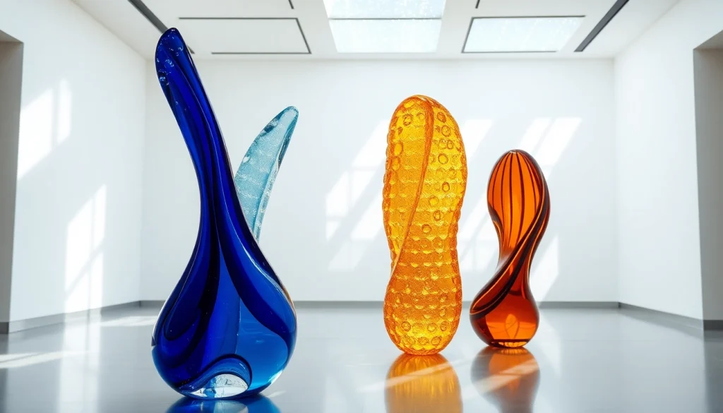 Admire the intricate glass art at kostaboda-artgallery.fr, showcasing colorful sculptures in a modern gallery.