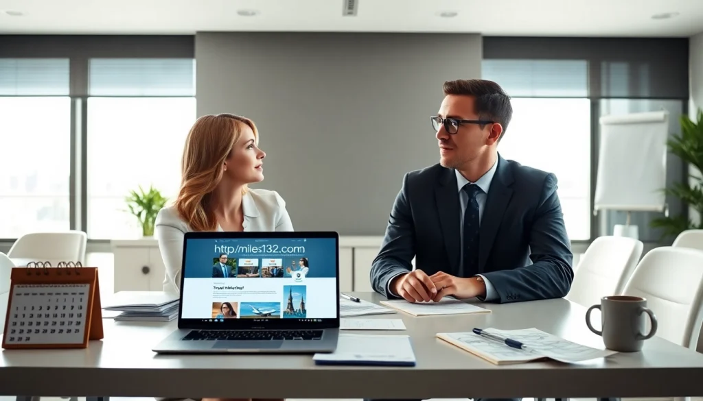 Explore selling options at https://miles123.com with professionals in a modern office setting.