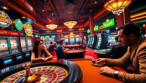 Players enjoying exciting games at Neo79 casino, highlighting thrilling slot machines and roulette.