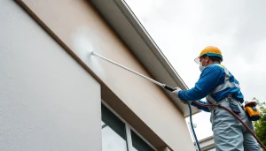 Čiščenje fasade s strokovno ekipo, ki odstranjuje alge in plesni, za bleščeč čist videz