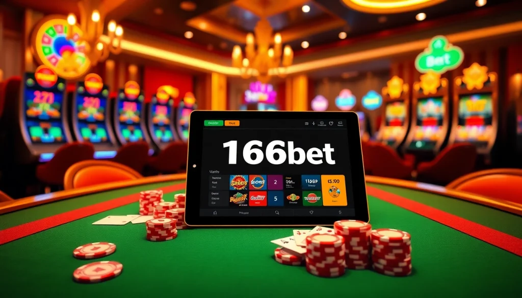 Experience thrilling gaming options with the 166bet Download in a luxurious online casino setting.