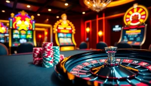 Engaging casino gameplay scene featuring xx88 com's vibrant poker chips and roulette.