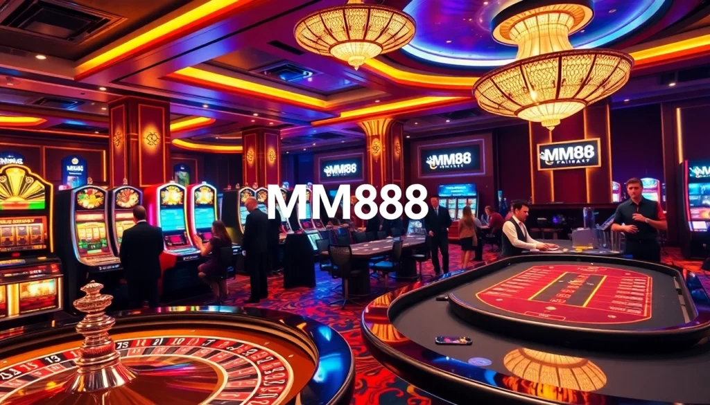 MM88 offers a dynamic casino experience with thrilling games and excitement, captured in vibrant visuals.