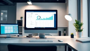 Discover All-in-One Online Data Verification Tools showcased on a computer screen in a modern office.
