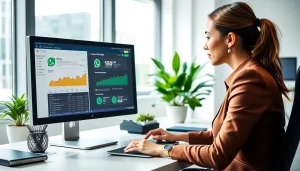 Understand What is a CRM for WhatsApp through a professional businesswoman using CRM software.