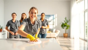 Provide exceptional cleaning service with dedicated professionals in a bright home environment.