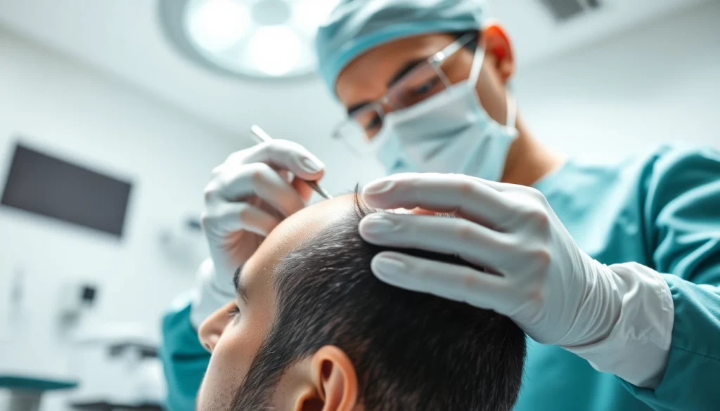 Watch a skilled surgeon perform a hair transplant london with precision and care in a modern clinic.