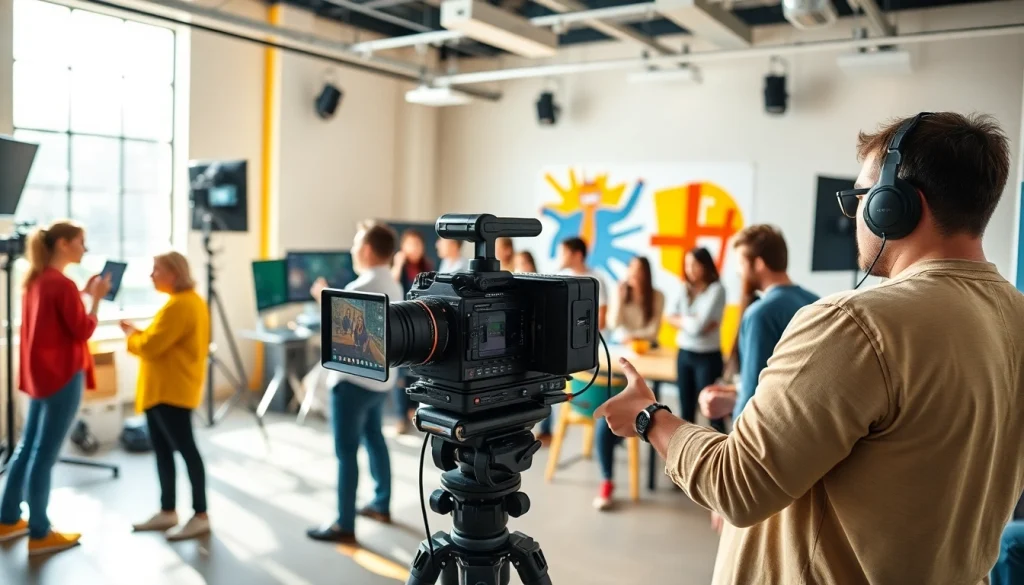Capturing teamwork in a Video Production Company Calgary, showcasing creativity and collaboration.