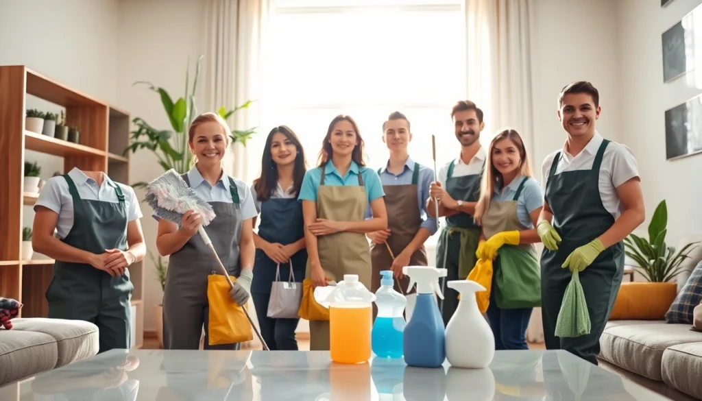 Enhance your space with Eco Clean Ellie's professional cleaning service at https://www.ecocleanellies.com showcasing a happy team.