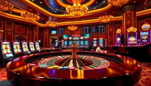 Experience god55 casino excitement with roulette and colorful chips on a vibrant table.