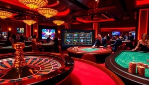 Engaging casino atmosphere at Nhà cái SV388, showcasing thrilling gameplay and excitement.